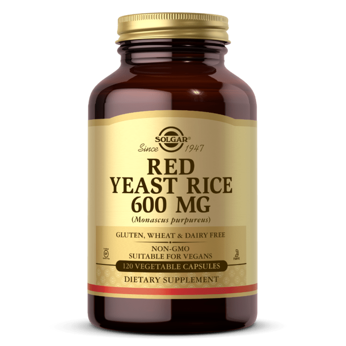 Solgar Красный дрожжевой рис, Red Yeast Rice, Solgar, 600 мг, 120 вегетарианских капсул, , 30 