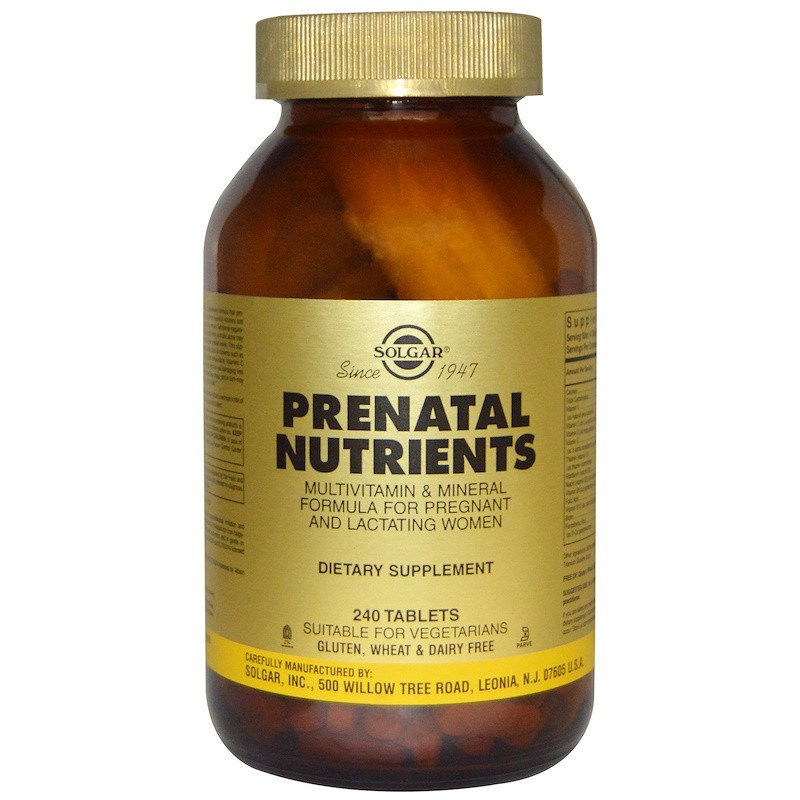 Prenatal Nutrients Solgar 240 tabs,  мл, Solgar. Витамины и минералы. Поддержание здоровья Укрепление иммунитета 