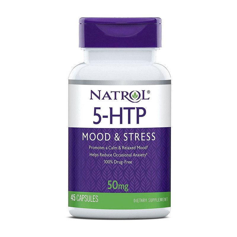 Natrol 5-гидрокситриптофан Natrol 5-HTP 50 mg mood & stress 45 капсул, , 