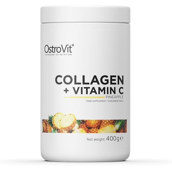 Для суставов и связок OstroVit Collagen + Vitamin C, 400 грамм Ананас,  ml, OstroVit. Para articulaciones y ligamentos. General Health Ligament and Joint strengthening 