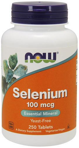 NOW Selenium 100 mcg 250 таб Без вкуса,  ml, Now. Selenio. General Health Immunity enhancement Skin health Strengthening hair and nails 