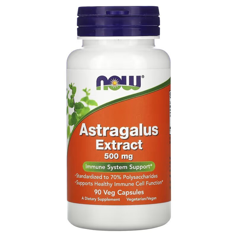 Now Натуральная добавка NOW Astragalus Extract 500 mg, 90 вегакапсул, , 