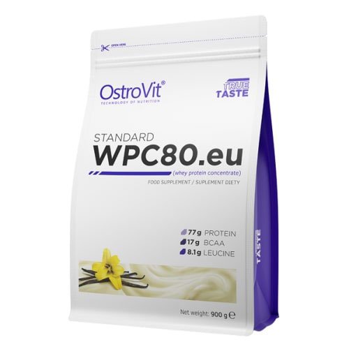 Ostrovit STANDARD WPC80.eu 900 г Арахисовое масло,  мл, OstroVit. Сывороточный концентрат. Набор массы Восстановление Антикатаболические свойства 