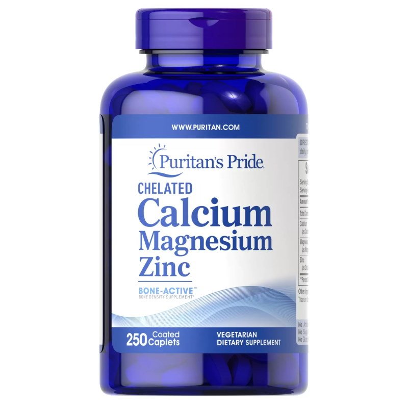 Витамины и минералы Puritan's Pride Calcium Magnesium Zinc, 250 капсул,  ml, Puritan's Pride. Vitamins and minerals. General Health Immunity enhancement 
