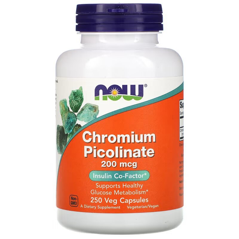 Витамины и минералы NOW Chromium Picolinate, 250 вегакапсул,  мл, Now. Витамины и минералы. Поддержание здоровья Укрепление иммунитета 