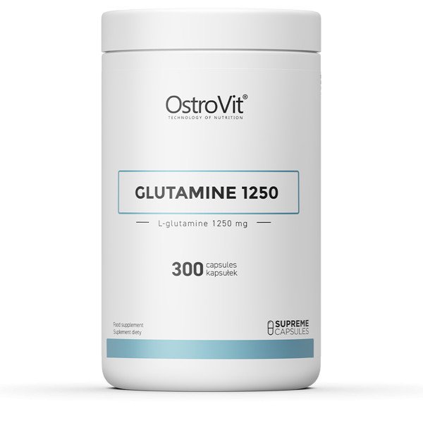 OstroVit Glutamine 1250 mg 300 caps,  ml, OstroVit. Glutamine. Mass Gain recovery Anti-catabolic properties 
