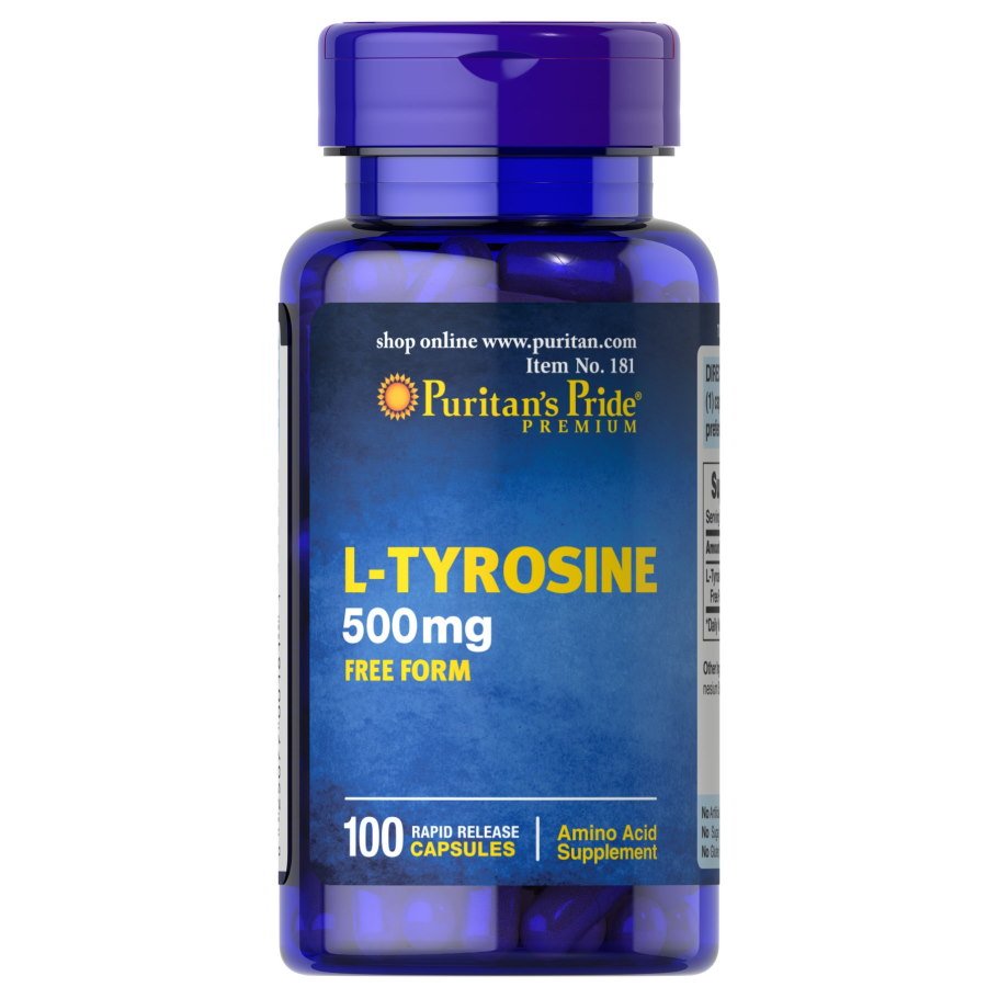 Аминокислота Puritan's Pride L-Tyrosine 500 mg, 100 капсул,  ml, Puritan's Pride. Aminoácidos. 