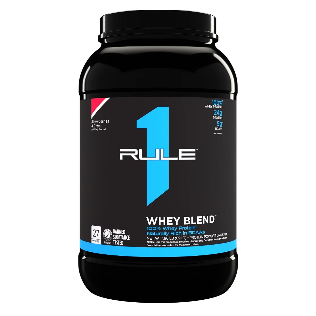 Протеин Rule 1 Whey Blend, 27 порций Клубничный крем (891 грамм),  мл, Rule One Proteins. Протеин. Набор массы Восстановление Антикатаболические свойства 