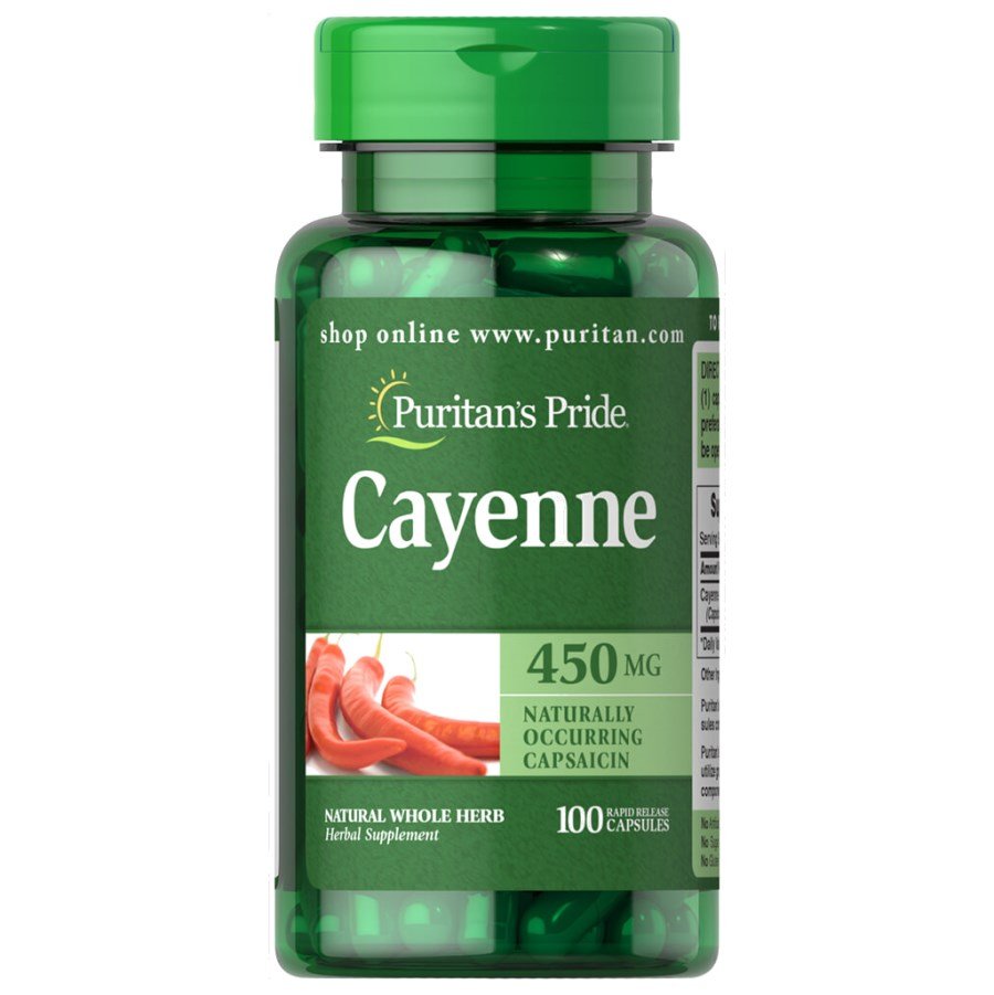 Puritan's Pride Натуральная добавка Puritan's Pride Cayenne 450 mg, 100 капсул, , 