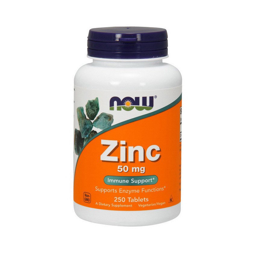 Цинк Now Foods Zinc 50 mg (250 таб) нау фудс,  мл, Now. Цинк Zn, Цинк. Поддержание здоровья 