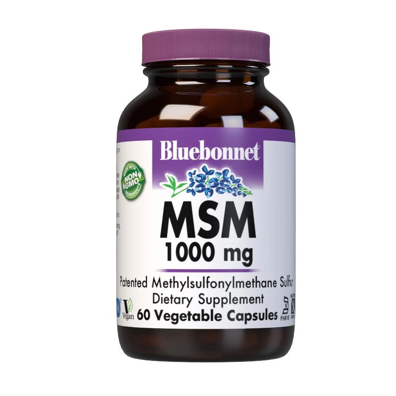 Для суставов и связок Bluebonnet MSM 1000 mg, 60 вегакапсул,  мл, Bluebonnet Nutrition. Хондропротекторы. Поддержание здоровья Укрепление суставов и связок 