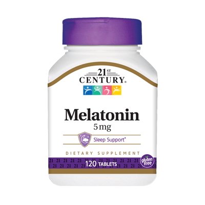 Восстановитель 21st Century Melatonin 5 mg, 120 таблеток,  мл, 21st Century. Послетренировочный комплекс. Восстановление 