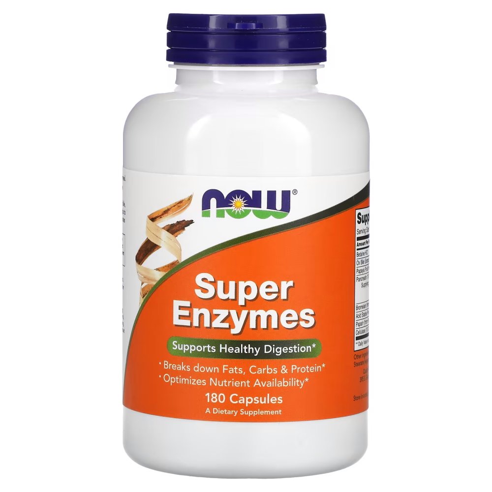 Натуральная добавка NOW Super Enzymes, 180 капсул,  мл, Now. Hатуральные продукты. Поддержание здоровья 