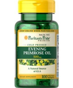 Evening Primrose Oil 500 mg, 100 шт, Puritan's Pride. Спец препараты. 