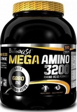 Mega Amino 3200, 500 pcs, BioTech. Amino acid complex. 