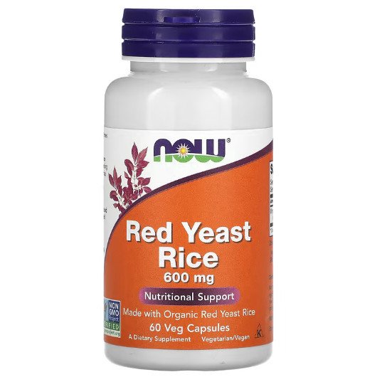 NOW Foods Red Yeast Rice 600 mg 60 vcaps,  мл, Now. Спец препараты. 