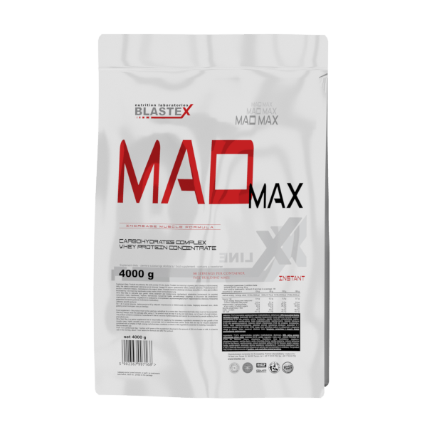 Mad Max, 4000 г, Blastex. Гейнер. Набор массы Энергия и выносливость Восстановление 
