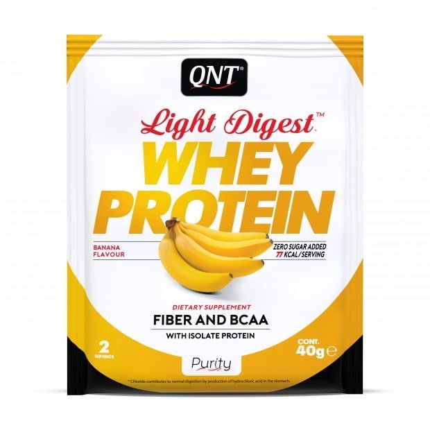 Протеин QNT Light Digest Whey Protein, 500 грамм Банан,  мл, QNT. Протеин. Набор массы Восстановление Антикатаболические свойства 