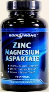 ZMA, 90 piezas, BodyStrong. ZMA (zinc, magnesio y B6). General Health Testosterone enhancement 