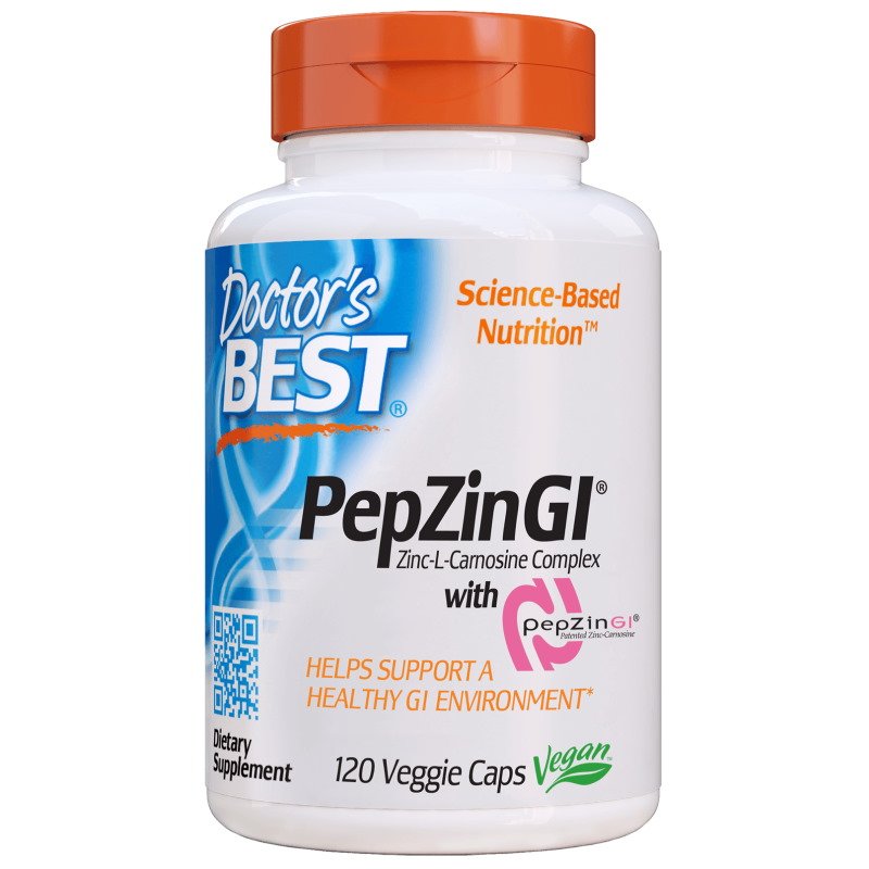 Doctor's BEST Витамины и минералы Doctor's Best PepZin Gl, 120 вегакапсул, , 