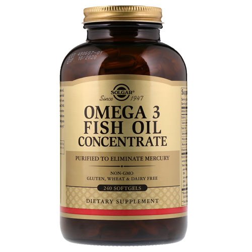 Solgar Omega 3 Fish Oil Concentrate 240 капс Без вкуса,  мл, Solgar. Омега 3 (Рыбий жир). Поддержание здоровья Укрепление суставов и связок Здоровье кожи Профилактика ССЗ Противовоспалительные свойства 