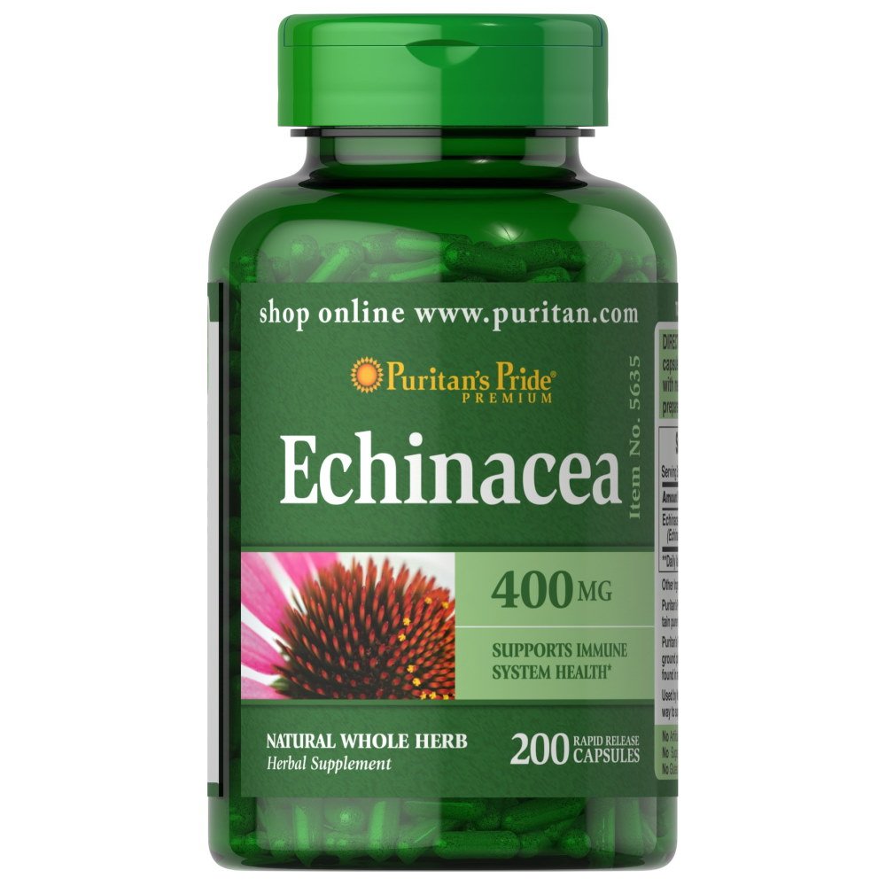 Натуральная добавка Puritan's Pride Echinacea 400 mg, 200 капсул,  мл, Puritan's Pride. Hатуральные продукты. Поддержание здоровья 