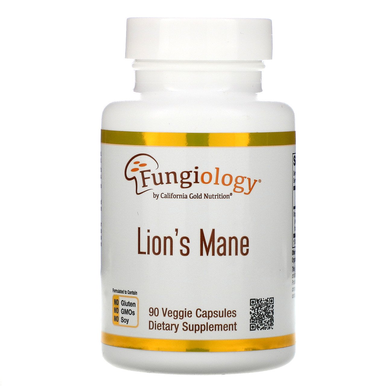 Харчова добавка California Gold Nutrition Lion's Mane 90 Caps,  ml, California Gold Nutrition. Special supplements. 
