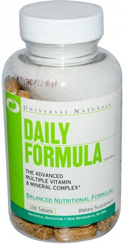 Daily Formula 100 табл., 100 pcs, Universal Nutrition. Vitamin Mineral Complex. General Health Immunity enhancement 