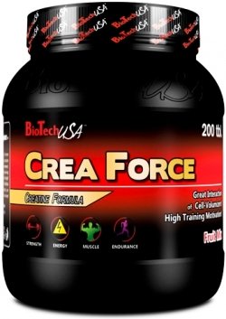 Crea Force 200, 200 piezas, BioTech. Monohidrato de creatina. Mass Gain Energy & Endurance Strength enhancement 