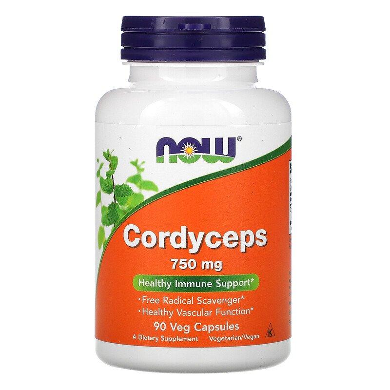 Now NOW Foods Cordyceps 750 mg 90 Veg Caps, , 90 шт.