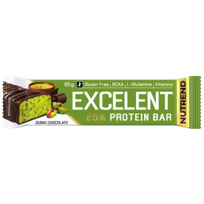 Протеиновый батончик Excelent Protein Bar Double Nutrend 85 g Dubai chocolate,  мл, Nutrend. Батончик. 