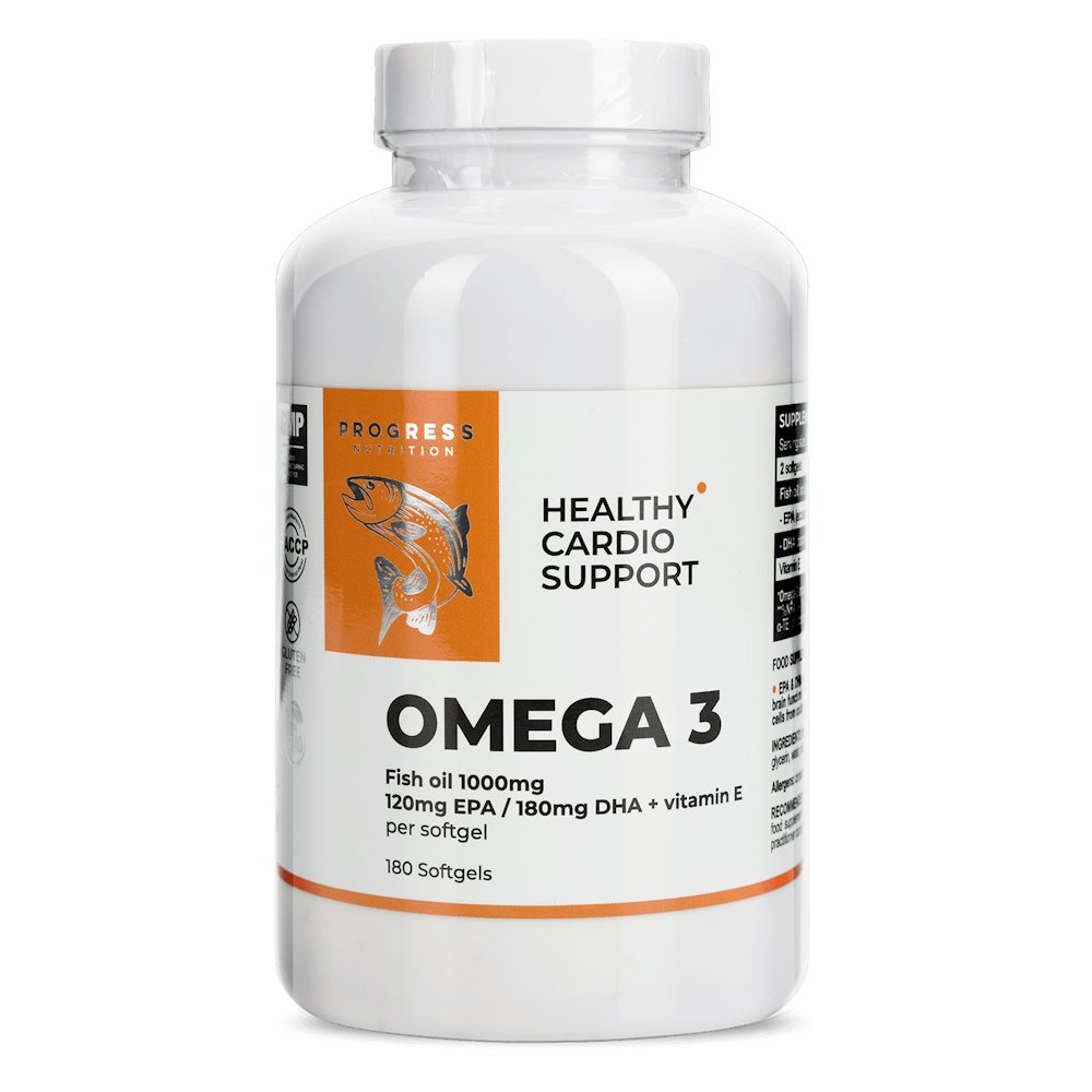 Progress Nutrition Жирные кислоты Progress Nutrition Omega 3 Healthy, 180 капсул, , 