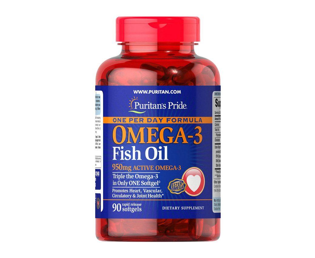 Puritan's Pride Puritan's Pride One Per Day Omega-3 Fish Oil 1360 mg 90 Softgels, , 90 шт.