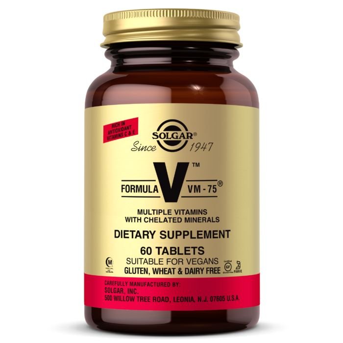 Витамины и минералы Solgar Formula V VM-75, 60 таблеток,  ml, Solgar. Vitamins and minerals. General Health Immunity enhancement 