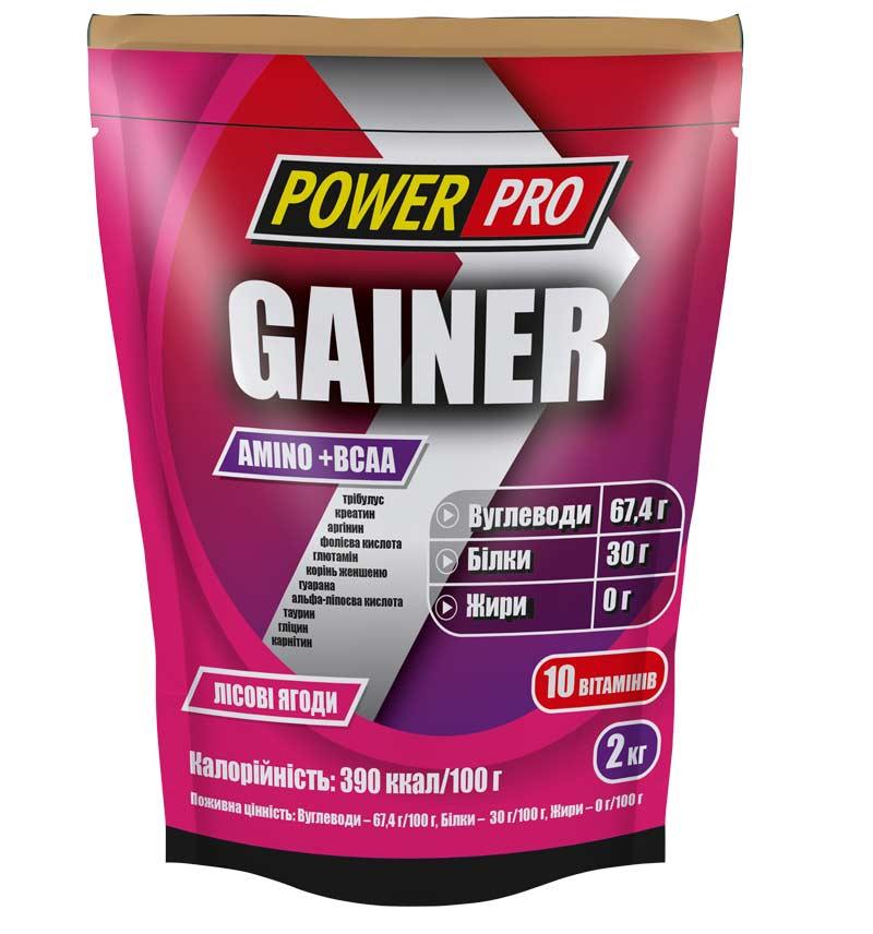 Гейнер Power Pro Gainer Amino+BCAA 2000 г Лісова Ягода,  ml, Power Pro. Gainer. Mass Gain Energy & Endurance recovery 