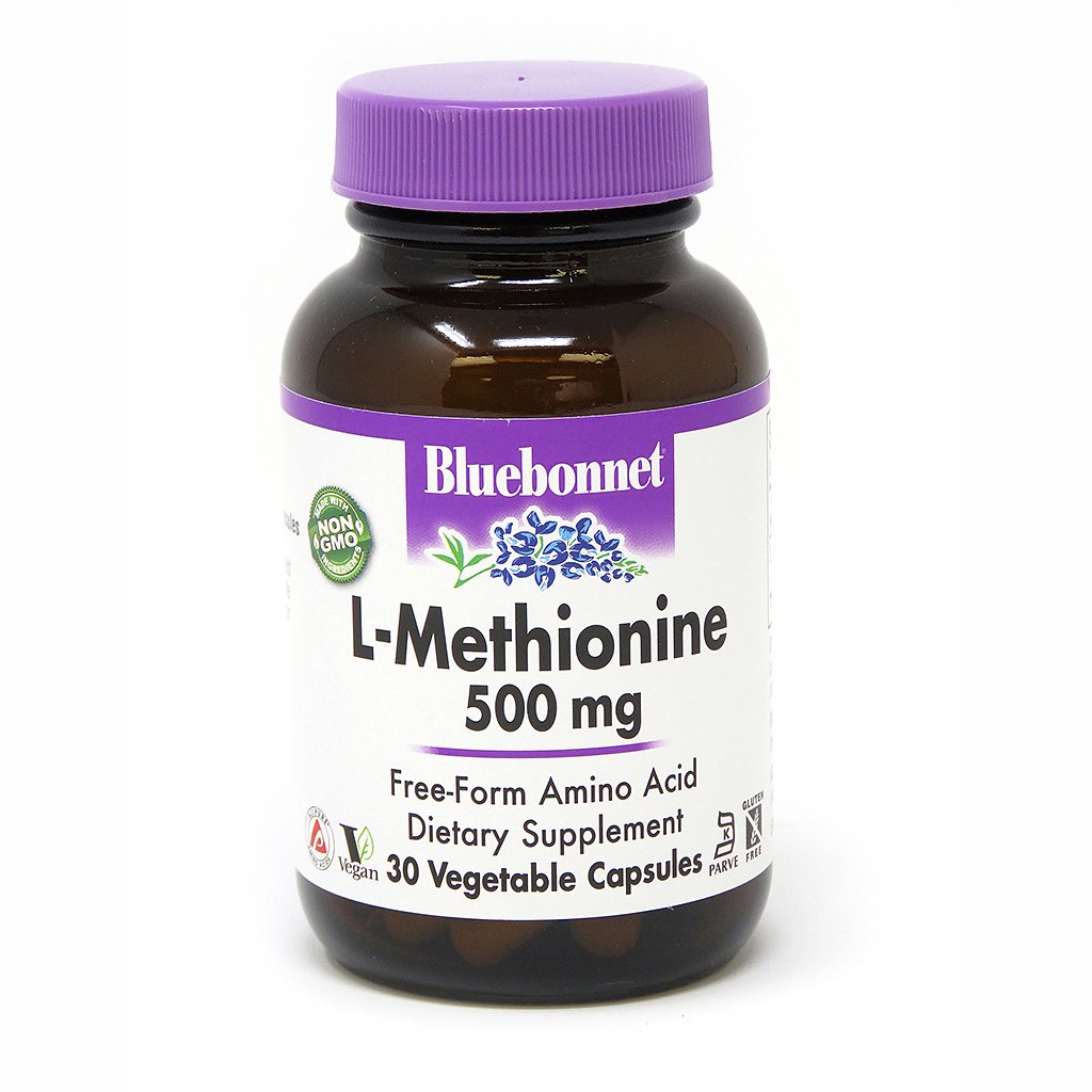 Аминокислота Bluebonnet L-Methionine 500 mg, 30 вегакапсул,  мл, Bluebonnet Nutrition. Аминокислоты. 