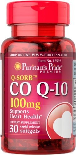 Co Q-10 100 mg, 30 pcs, Puritan's Pride. Coenzym Q10. General Health Antioxidant properties CVD Prevention Exercise tolerance 