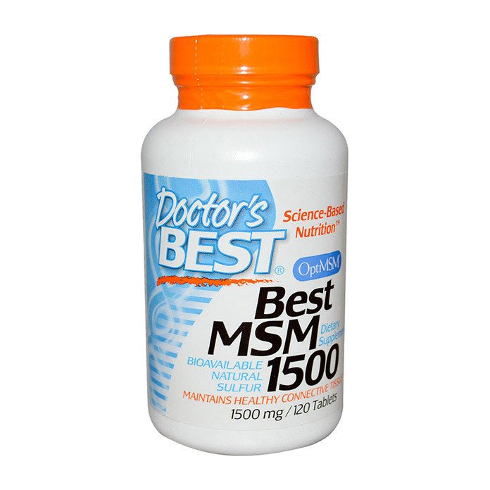 Doctor's Best MSM with OptiMSM 1500 mg 120 Tabs,  мл, Doctor's BEST. Хондропротекторы. Поддержание здоровья Укрепление суставов и связок 
