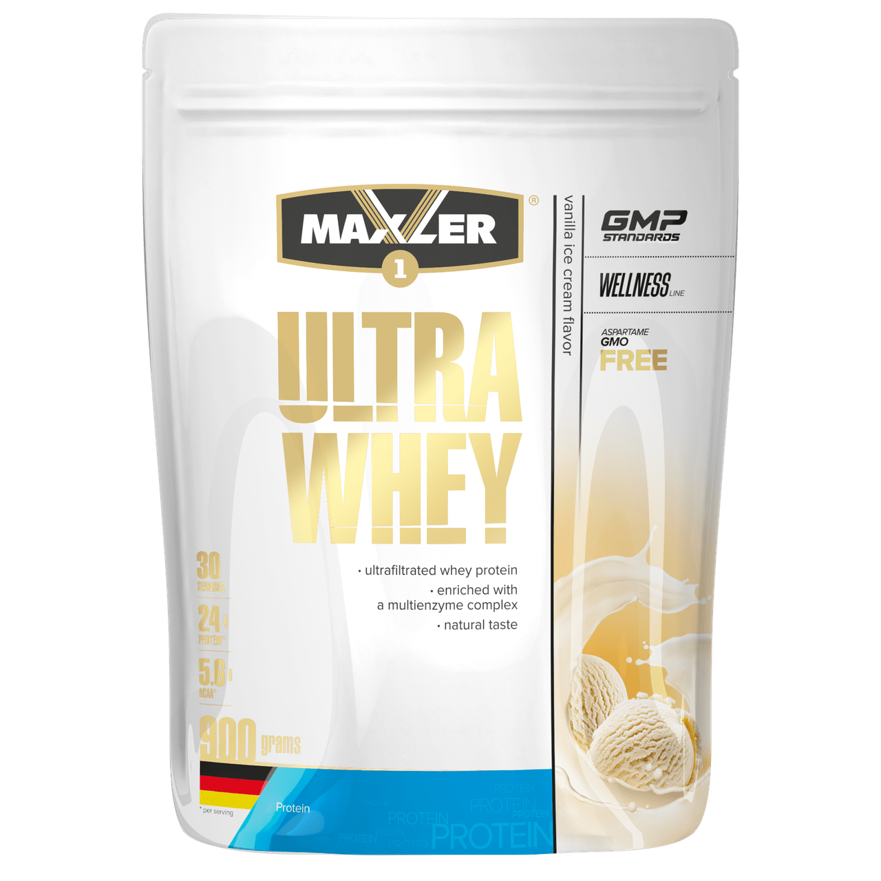 Maxler Ultra Whey 900 г – ванильное мороженое,  мл, Maxler. Сывороточный протеин. Восстановление Антикатаболические свойства Сухая мышечная масса 