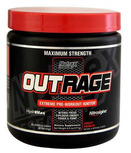 Outrage, 171 g, Nutrex Research. Pre Entreno. Energy & Endurance 
