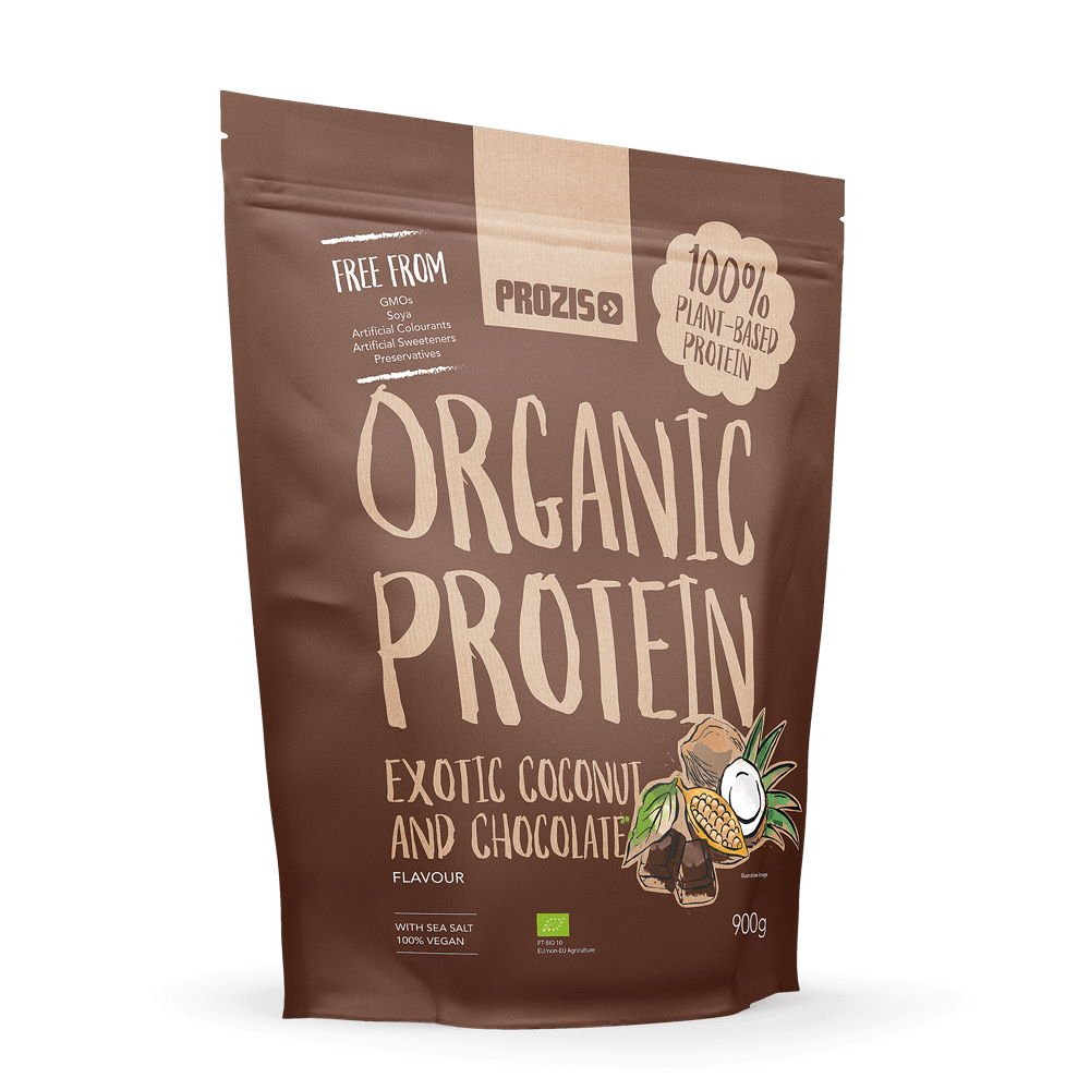 Протеин Prozis Organic Vegetable Protein, 900 грамм Кокос-шоколад,  мл, Prozis. Протеин. Набор массы Восстановление Антикатаболические свойства 