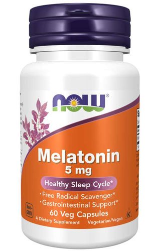 Now Melatonin 5 mg 60 капс Без вкуса,  ml, Now. Melatoninum. Improving sleep recovery Immunity enhancement General Health 