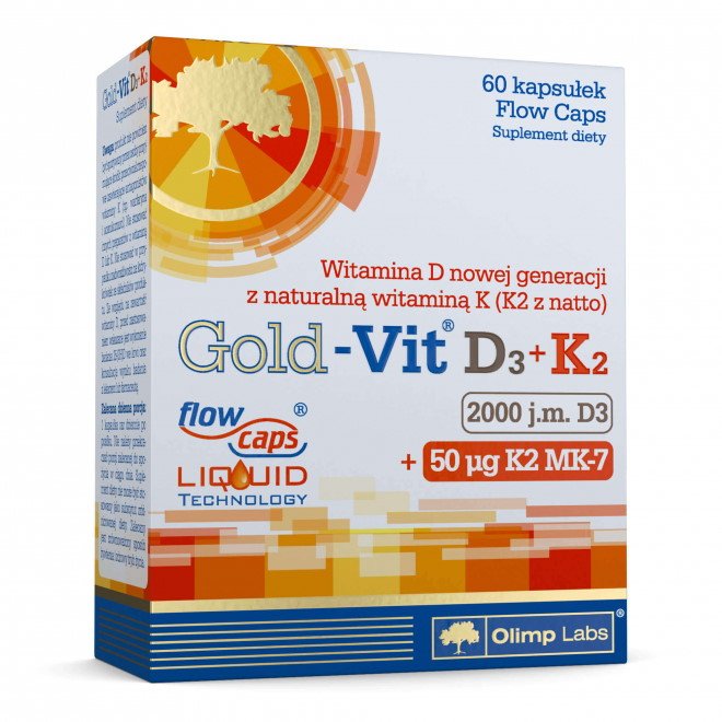 Витамины и минералы Olimp Gold-Vit D3+K2 2000 UI, 60 капсул,  ml, Olimp Labs. Vitamins and minerals. General Health Immunity enhancement 