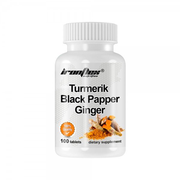 IronFlex Натуральная добавка IronFlex Turmeric Black Pepper Ginger, 100 таблеток, , 