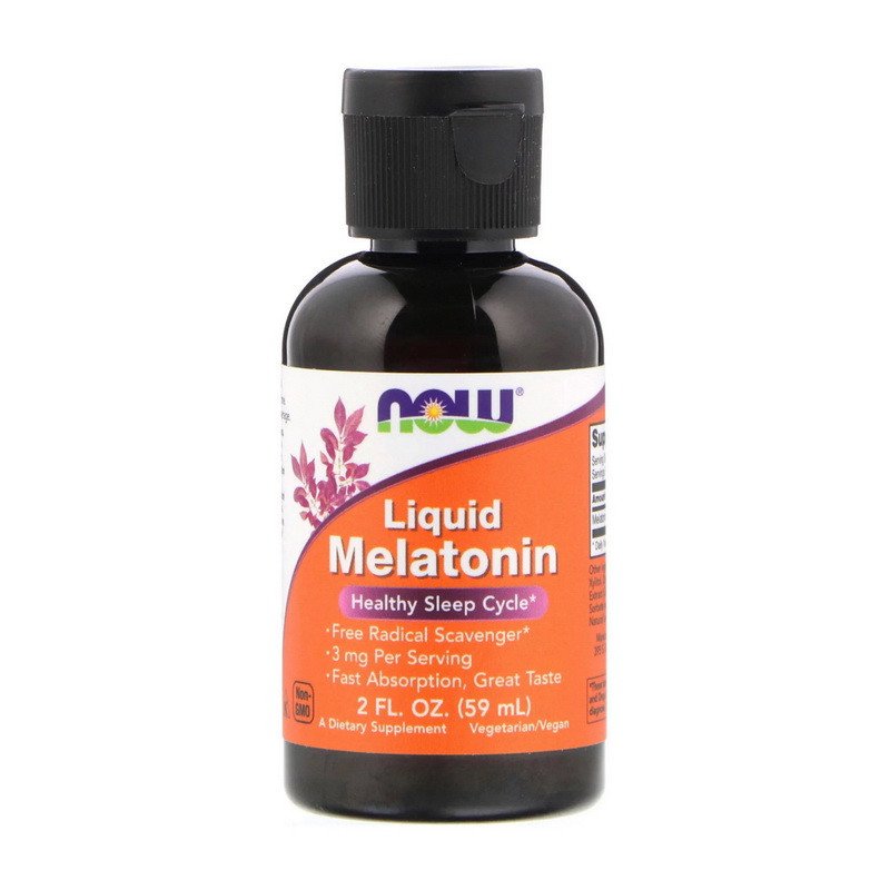 Жидкий Мелатонин Now Foods Liquid Melatonin (60 мл) нау фудс,  мл, Now. Мелатонин. Улучшение сна Восстановление Укрепление иммунитета Поддержание здоровья 