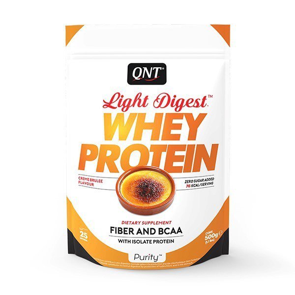 QNT Light Digest Whey Protein 500 г - Creme brulee,  мл, QNT. Сывороточный протеин. Восстановление Антикатаболические свойства Сухая мышечная масса 
