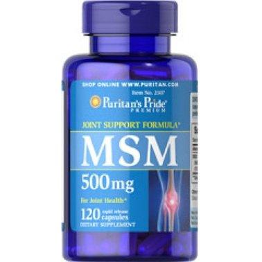 PsP MSM 500 mg - 120 кап,  мл, Puritan's Pride. Хондропротекторы. Поддержание здоровья Укрепление суставов и связок 