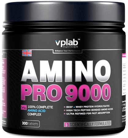 Аминокислота VPLab Amino Pro 9000, 300 таблеток,  мл, VPLab. Аминокислоты. 