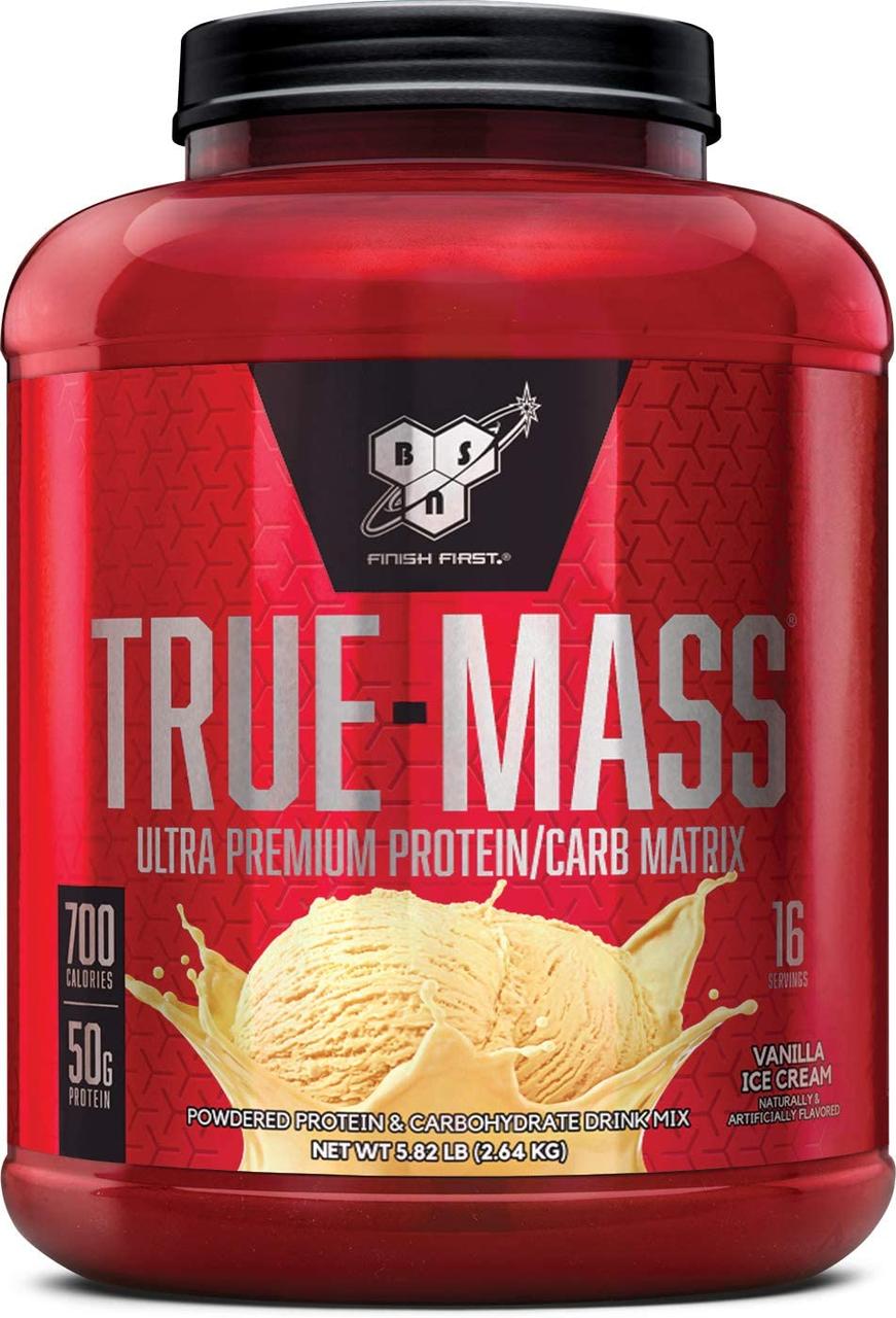 BSN Гейнер для набора массы BSN True-Mass (2,6 кг) бсн тру масс vanilla ice cream, , 2.6