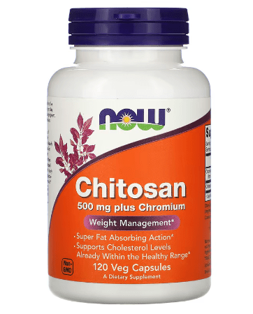 Хитозан с хромом NOW Foods Chitosan Plus Chromium 500 mg 120 Caps,  мл, Now. Жиросжигатель. Снижение веса Сжигание жира 